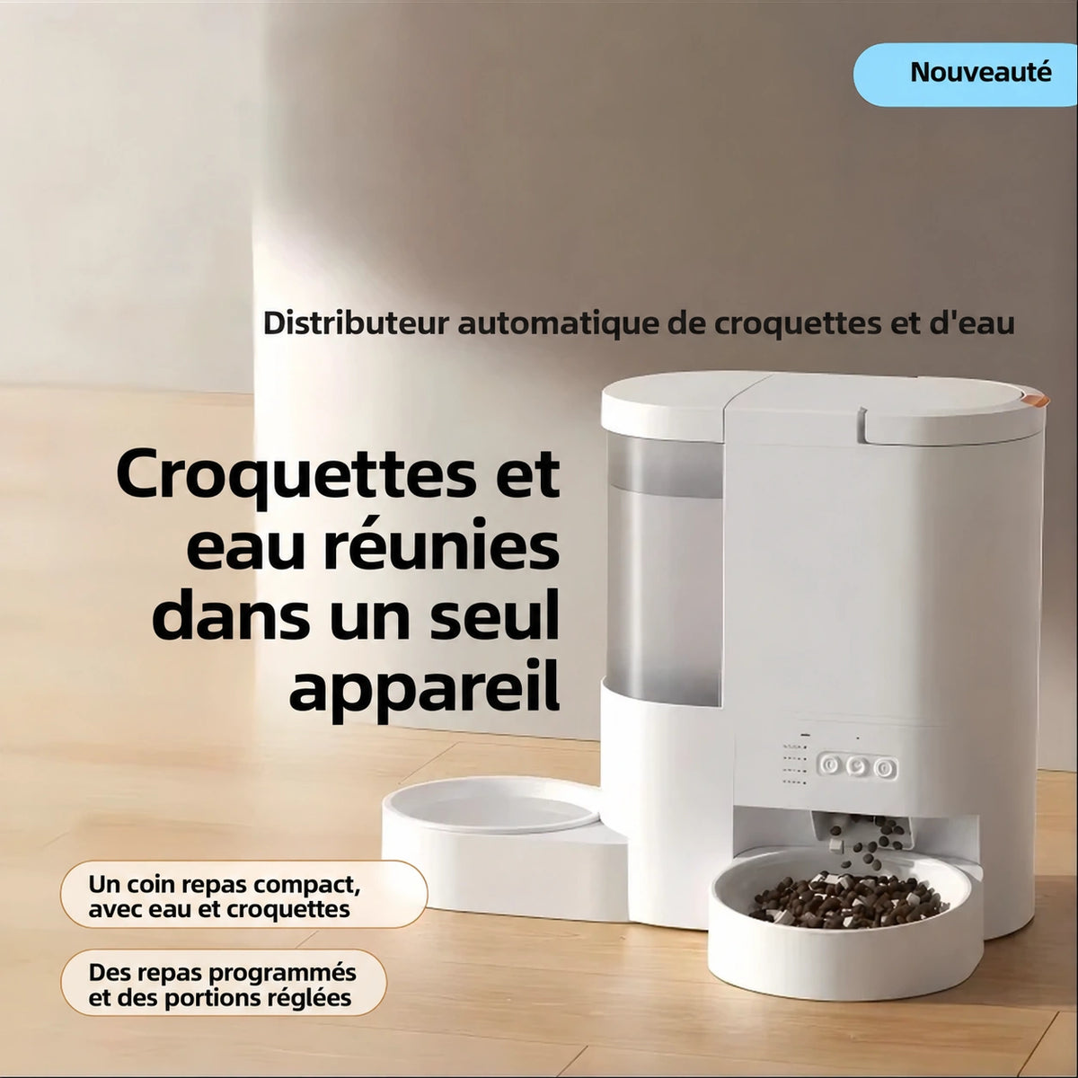 Felinexa DuoFeed | Distributeur connecté croquettes et eau 7 L