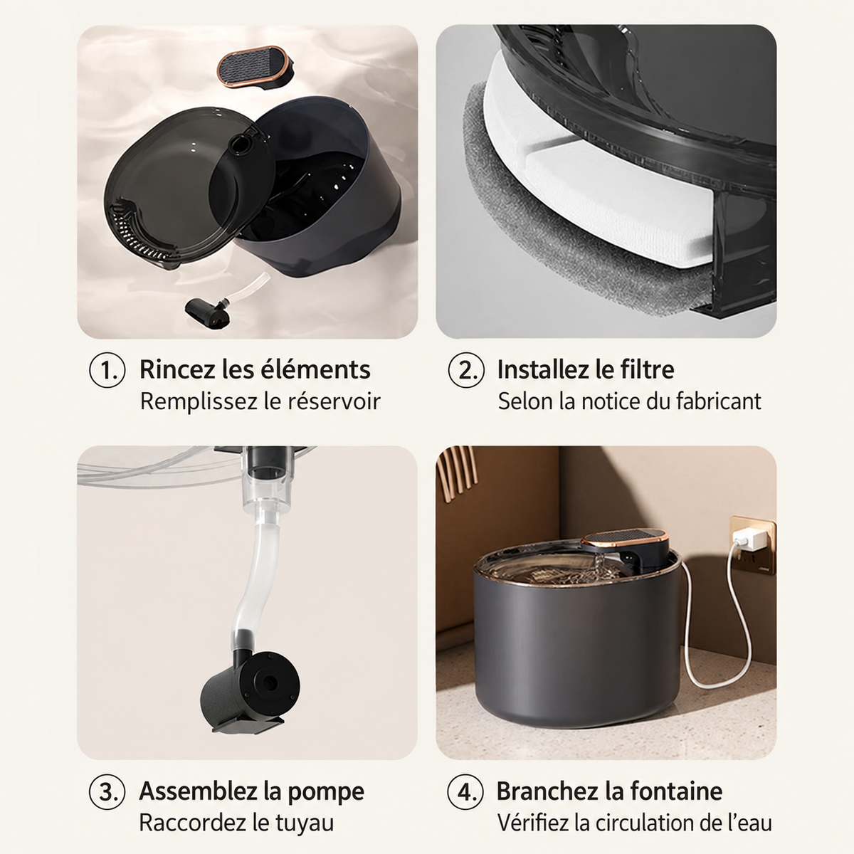 Felinexa AquaFlow | Fontaine à eau 3 L pour chats