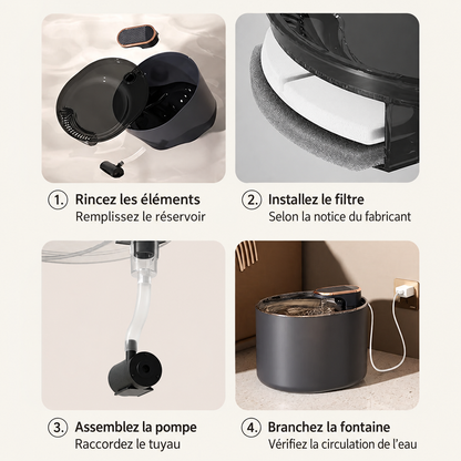 Felinexa AquaFlow | Fontaine à eau 3 L pour chats