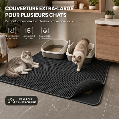 Felinexa CleanMat™ | Tapis anti-litière double couche