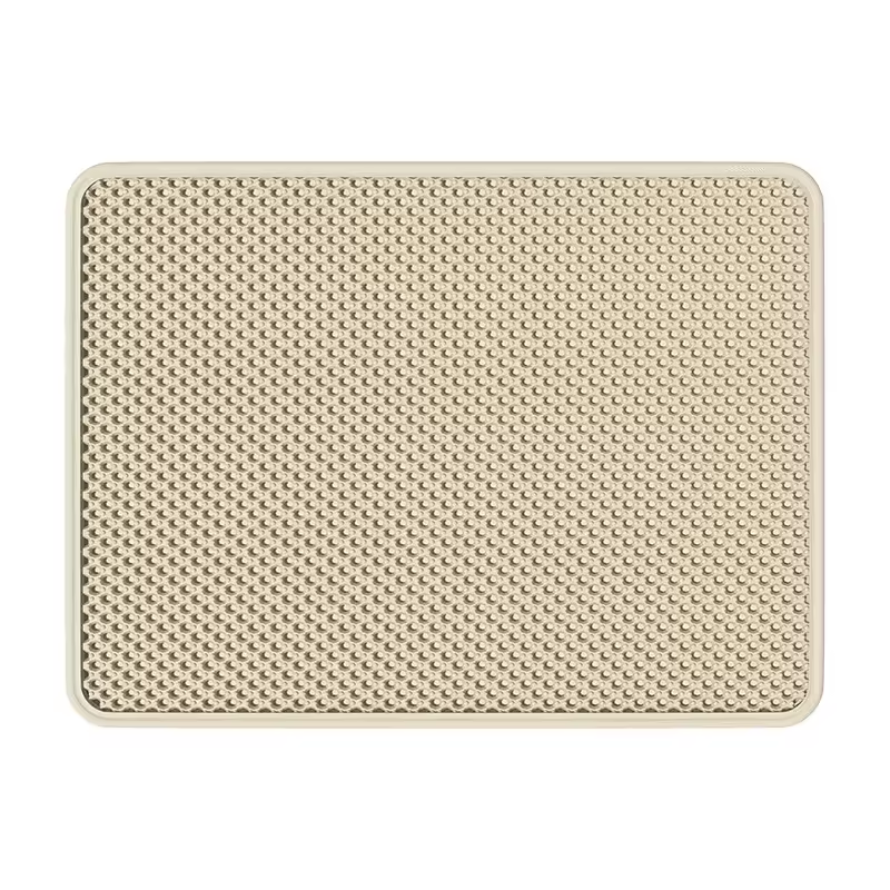 Tapis anti-litière Felinexa CleanMat coloris beige/kaki, vue de dessus